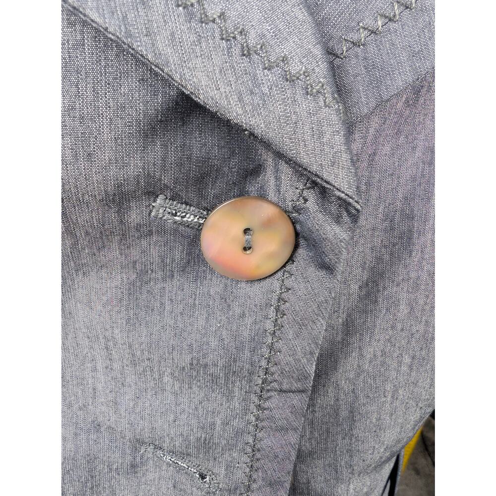 Nygard Collection Gray Suit Coat Blazer Opal Button Classic Size 16 Career - Picture 7 of 8